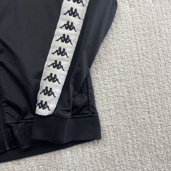 Kappa Black Track Jacket Omini Logo Tape Full Zip Retro Sportswear Women’s Sz S - Picture 3 of 14